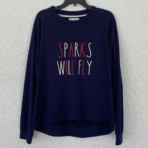 RAE DUNN LIGHTWEIGHT ,SOFT  NAVY SWEATSHIRT/SWEATER